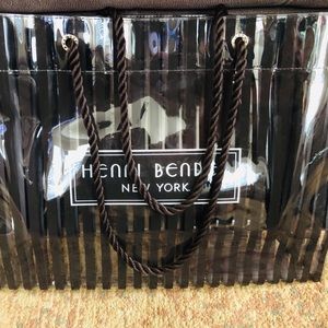 Henri Bendel Clear Centennial Brown Stripes Tote